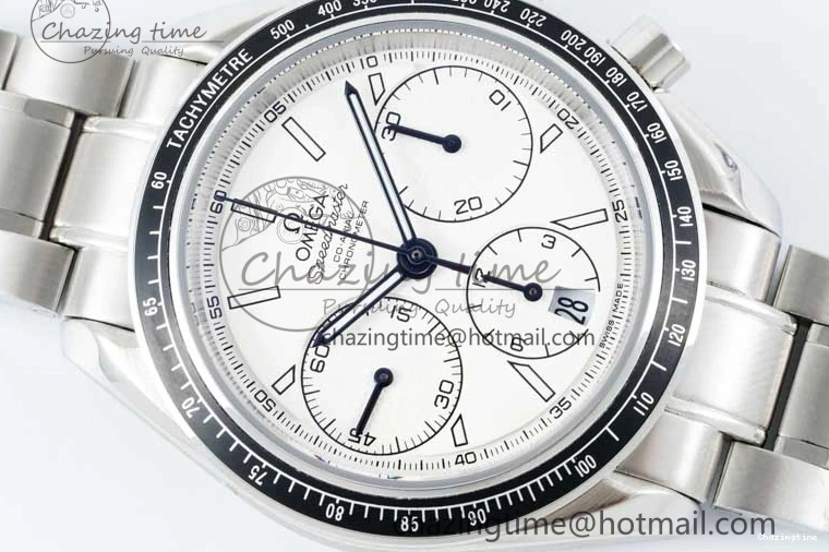 0130 Speedmaster Racing Master SS HKF Best Edition White Dial on SS Bracelet A Premium 7809